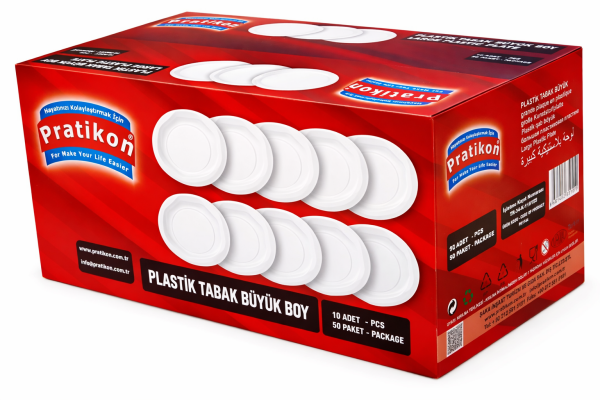 10 LU 19 CM BÜYÜK BOY PLASTİK TABAK X 50 PAKET