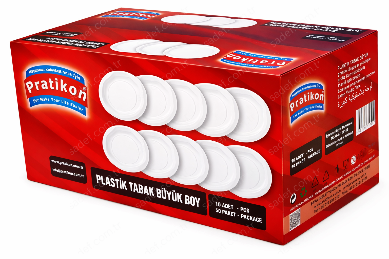 10 LU 19 CM BÜYÜK BOY PLASTİK TABAK X 50 PAKET