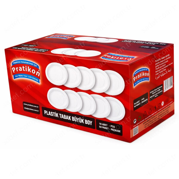 10 LU 19 CM BÜYÜK BOY PLASTİK TABAK X 50 PAKET
