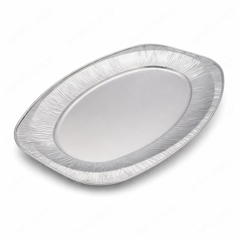 ORTA ALÜMİNYUM OVAL TEPSİ ( 430 X 286 X 25 MM ) 100 ADET
