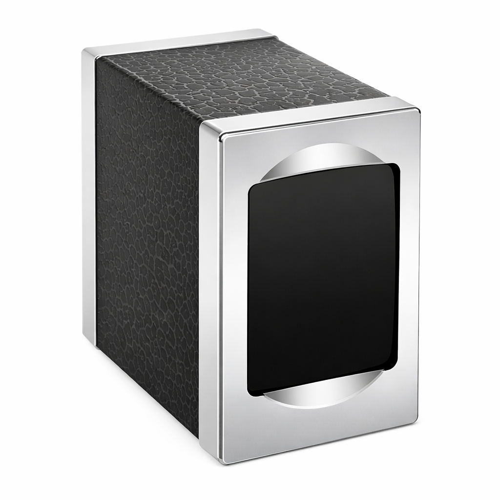PP-001 PALEX PRESTİJ DİSPENSER PEÇETE APARATI SİYAH DERİ GÖRÜNÜM - KROM
