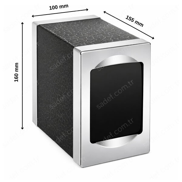 PP-001 PALEX PRESTİJ DİSPENSER PEÇETE APARATI SİYAH DERİ GÖRÜNÜM - KROM