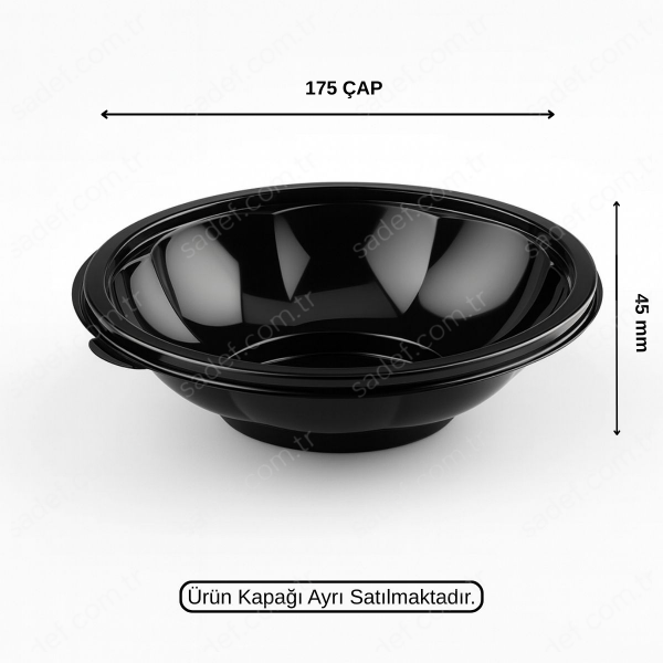 L-305-S LİMERA SALATA KASE 500 CC SİYAH 15 GR 600 ADET