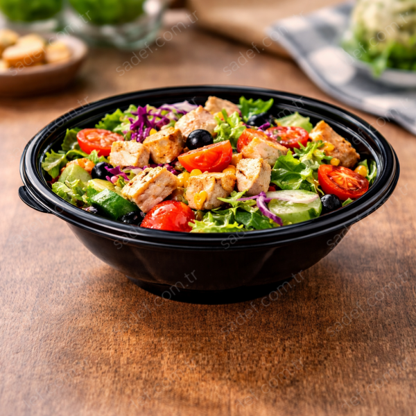 L-305-S LİMERA PET SALATA KASE 500 ML SİYAH 15 GR 600 ADET