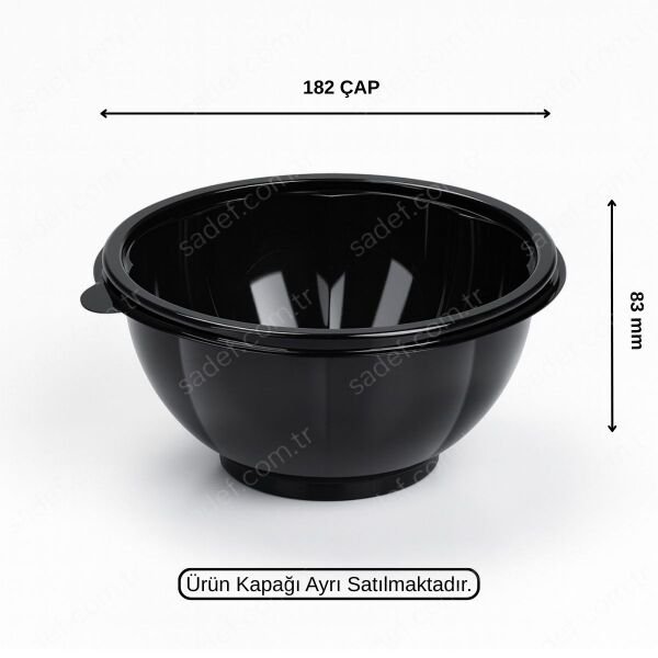 L-300-S LİMERA SALATA KASE 1000 CC SİYAH 20 GR 600 ADET