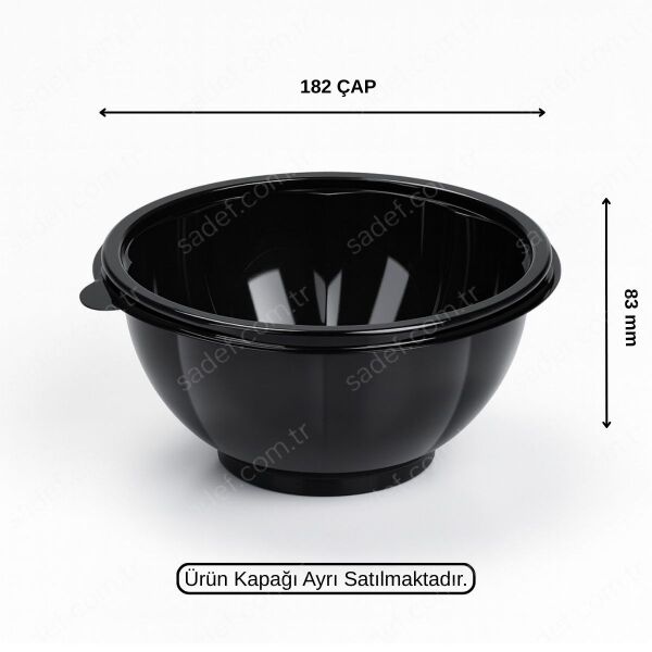 L-300-S LİMERA PET SALATA KASE 1000 ML SİYAH 20 GR 600 ADET