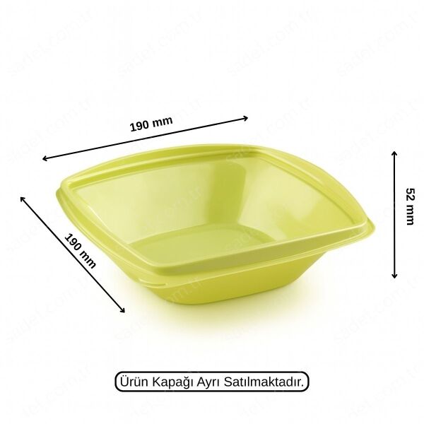 YEŞİL L-321-G LİMERA PET KARE SALATA GÖVDE 750 ML 300 ADET