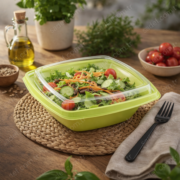 YEŞİL L-321-G LİMERA PET KARE SALATA GÖVDE 750 ML 300 ADET