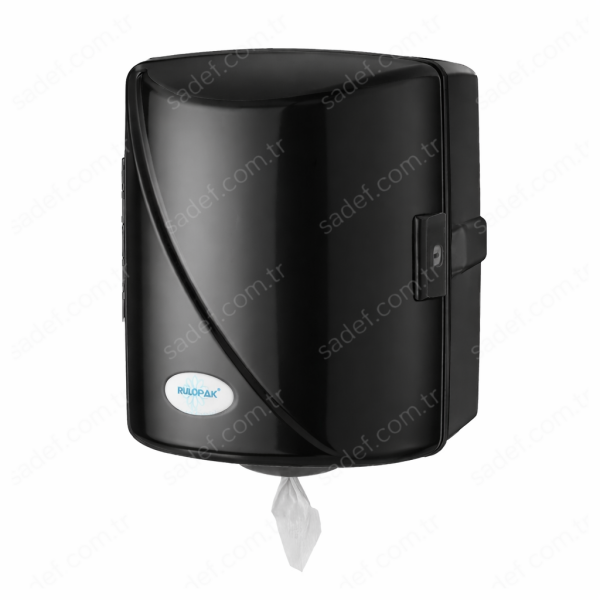 RULOPAK İÇTEN ÇEKMELİ  PERFORELİ HAVLU DİSPENSERİ (SİYAH)