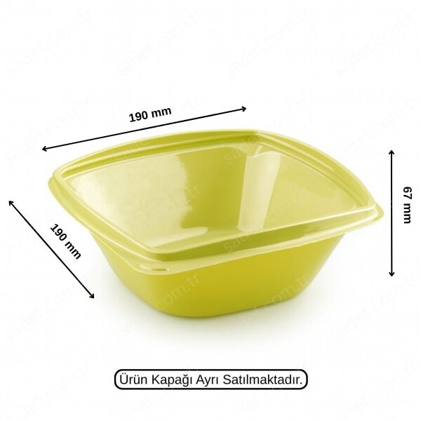YEŞİL L-322-G LİMERA PET KARE SALATA GÖVDE 1000 ML 23,8 GR 300 ADET