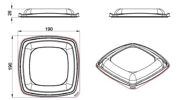 L-325 LİMERA KARE SALATA KAPAK 18,4 GR 300 ADET