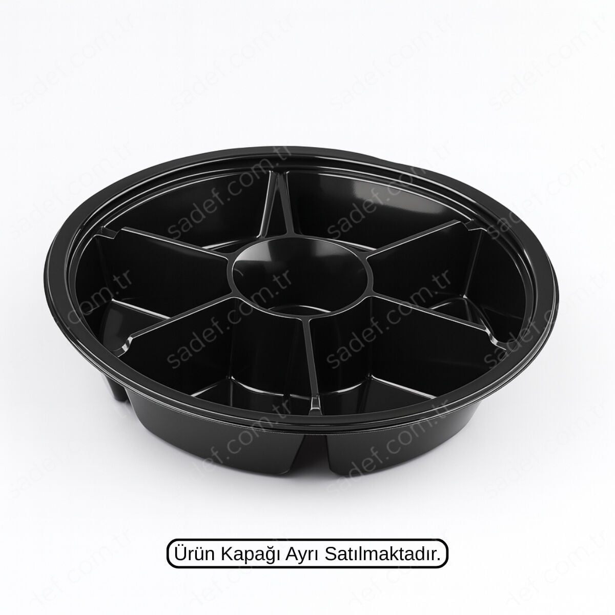 L-450-S LİMERA PET YUVARLAK 7 BÖLMELİ KAP SİYAH 33 GR 400 ADET