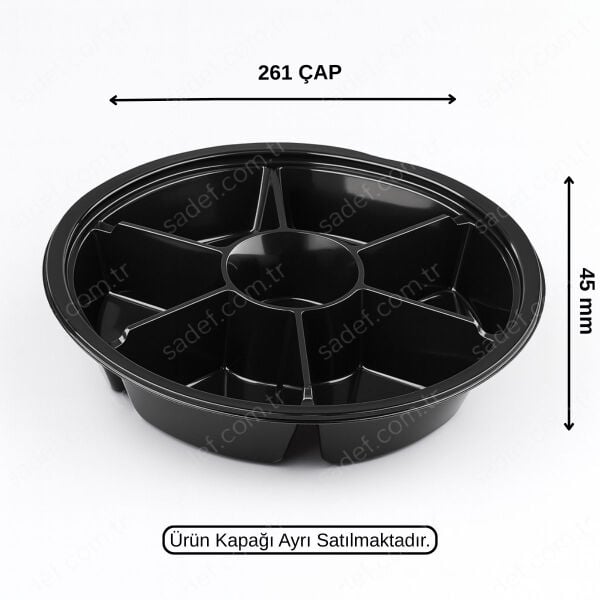 L-450-S LİMERA PET YUVARLAK 7 BÖLMELİ KAP SİYAH 33 GR 400 ADET