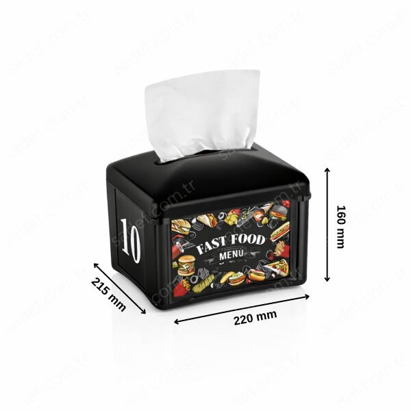 RULOPAK TEKÇEK REKLAMLI PEÇETE DİSPENSERİ (SİYAH)