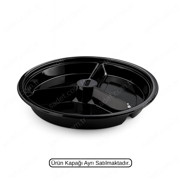 L-453-S LİMERA PET YUVARLAK 3 BÖLMELİ KAP SİYAH 28,7 GR 400 ADET