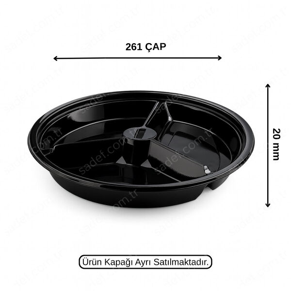 L-453-S LİMERA PET YUVARLAK 3 BÖLMELİ KAP SİYAH 28,7 GR 400 ADET