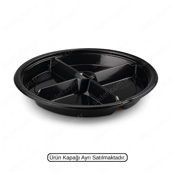 L-454-S LİMERA PET YUVARLAK 4 BÖLMELİ KAP SİYAH 28,7 GR 400 ADET
