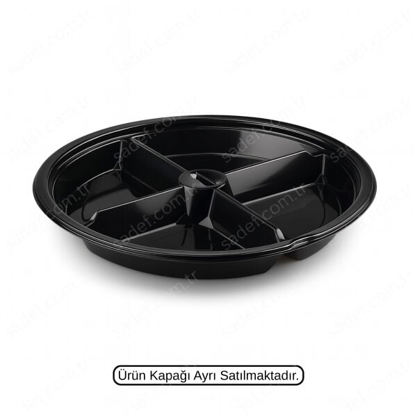 L-454-S LİMERA PET YUVARLAK 4 BÖLMELİ KAP SİYAH 28,7 GR 400 ADET