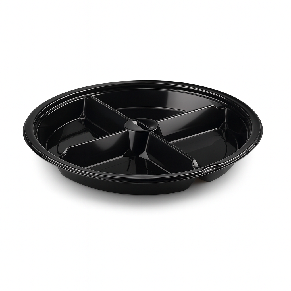 L-454-S LİMERA YUVARLAK 4 BÖLMELİ KAP SİYAH 28,7 GR 400 ADET