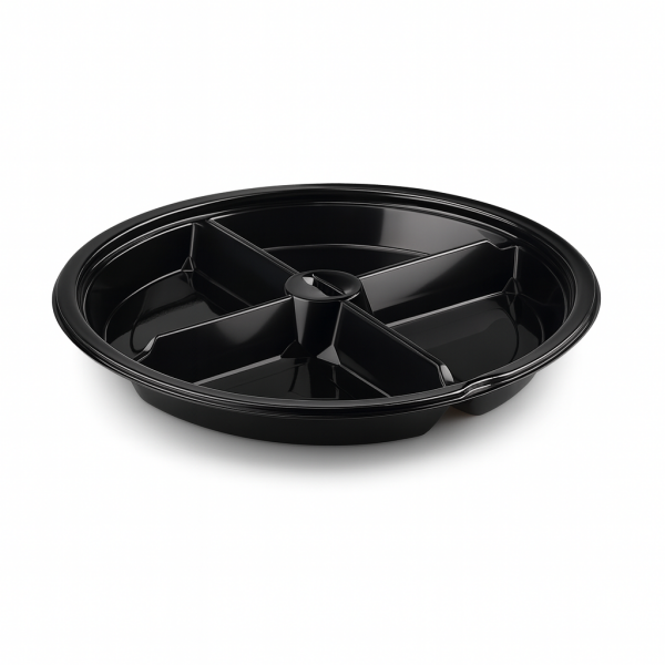 L-454-S LİMERA YUVARLAK 4 BÖLMELİ KAP SİYAH 28,7 GR 400 ADET