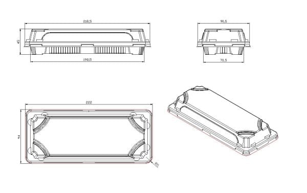L-ST2 LİMERA SUŞİ ( ORTA 218X90 MM ) GÖVDE + KAPAK 18,6 GR 400 ADET
