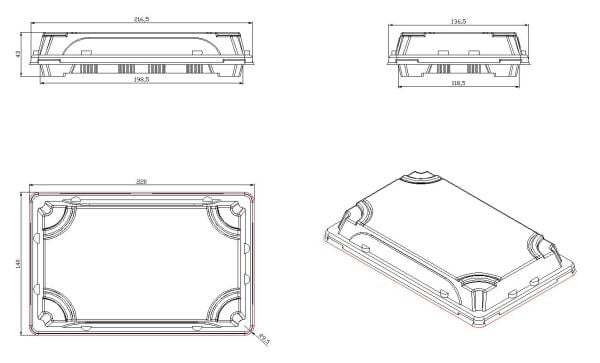 L-ST5 LİMERA SUŞİ ( BÜYÜK 216X136 MM ) GÖVDE + KAPAK 25,5 GR 400 ADET