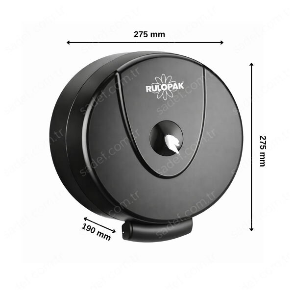RULOPAK CİMRİ  TUVALET KAĞIDI DİSPENSERİ (SİYAH)