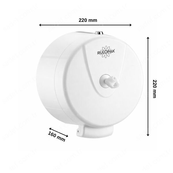 RULOPAK MİNİ CİMRİ  TUVALET KAĞIDI DİSPENSERİ (BEYAZ)