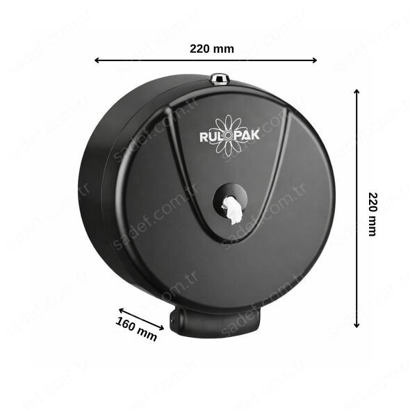 RULOPAK MİNİ CİMRİ  TUVALET KAĞIDI DİSPENSERİ (SİYAH)