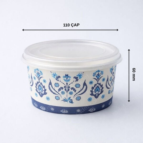 CEK - METROSAN 14 OZ BASKILI KARTON ÇORBA KASE + KAPAK 100 ADET