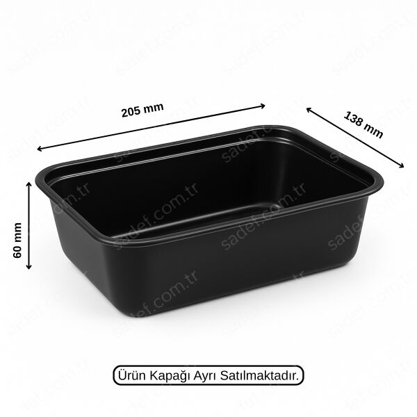 L-087-S LİMERA PET KAPAKSIZ KURABİYE KABI 1000 ML SİYAH 22,5 GR 600 ADET