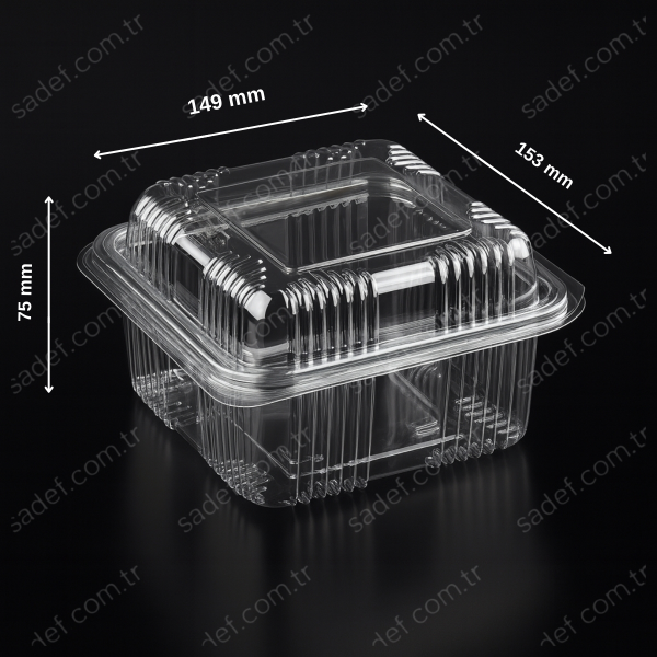 L-090 LİMERA PET KAPAKLI KARE KURABİYE KABI 600 ML 18 GR 600 ADET