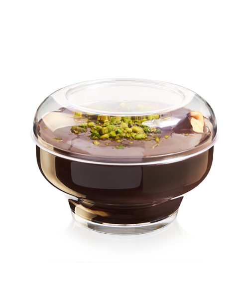 MAY305 KRİSTAL 220 CC  ROYAL PUDİNG KASE + KAPAK ŞEFFAF 450 ADET