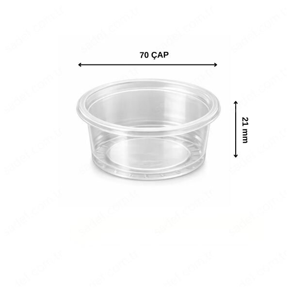 ÖZGE KAPAKSIZ 70 ÇAP 50 CC SOS KABI 2 GR ŞEFFAF 1000 ADET