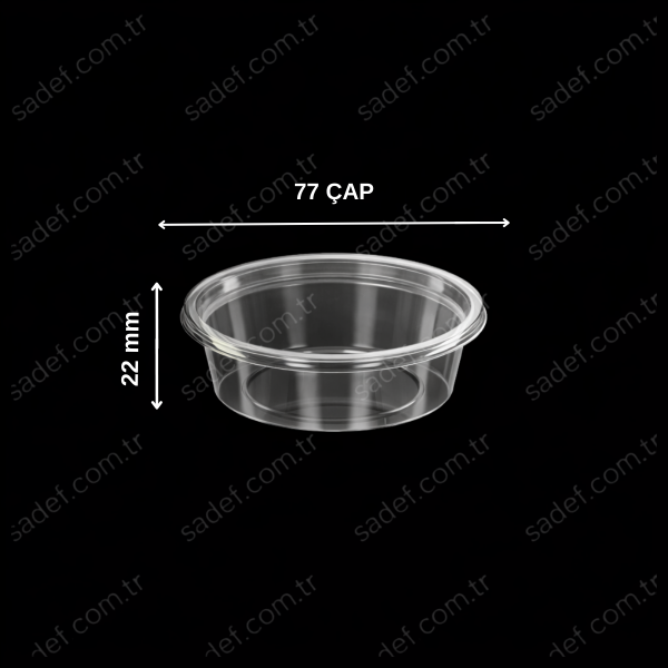 DİPACK PET 50 CC SOS KABI 2,5 GR ŞEFFAF + KAPAK 1000 ADET