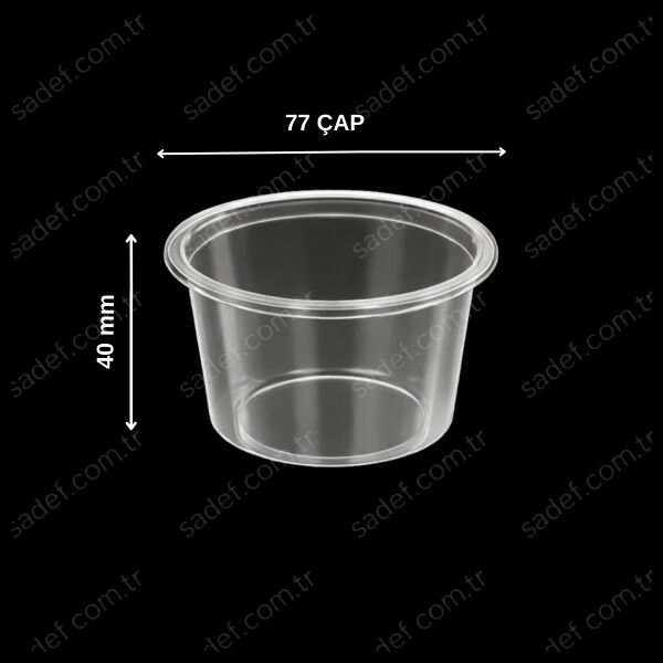 DİPACK PET 100 CC SOS KABI 3 GR ŞEFFAF + KAPAK 1000 ADET