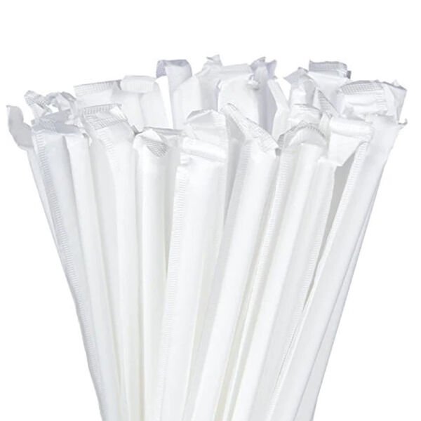 SARGILI KAĞIT PİPET 8 MMX240 MM 100 AD BEYAZ X 40 PAKET