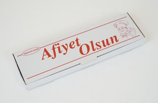 BEYAZ OLUKLU 43X13,5X3,5 CM PİDE KUTUSU 100 ADET