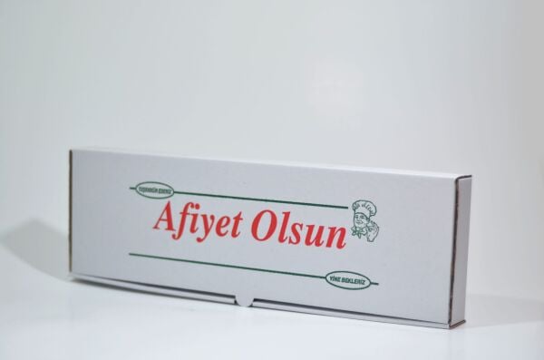 BEYAZ OLUKLU 43X13,5X3,5 CM PİDE KUTUSU 100 ADET