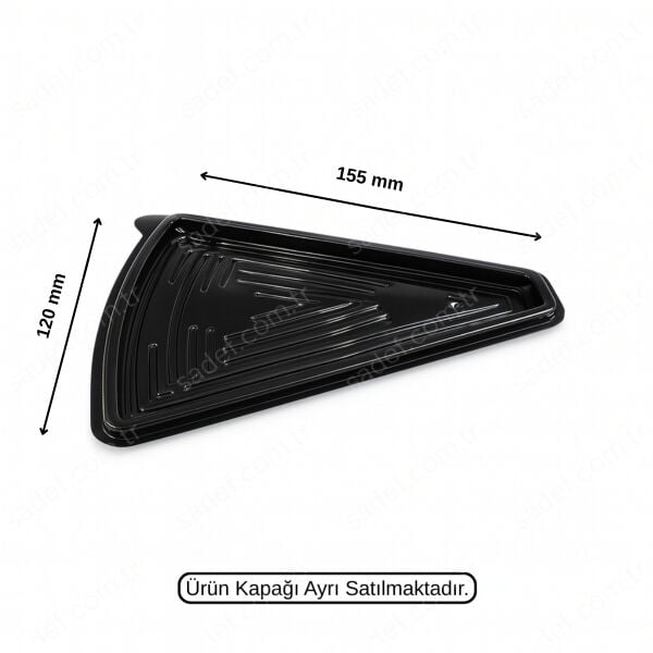 L-440 LİMERA PET ÜÇGEN DİLİM PASTA KABI GÖVDE SİYAH 8,5 GR 400 ADET