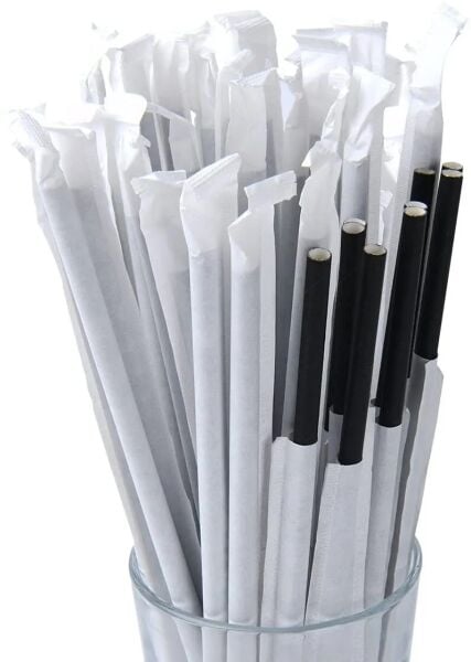 SARGILI KAĞIT PİPET 8 MMX240 MM 100 AD SİYAH X 40 PAKET