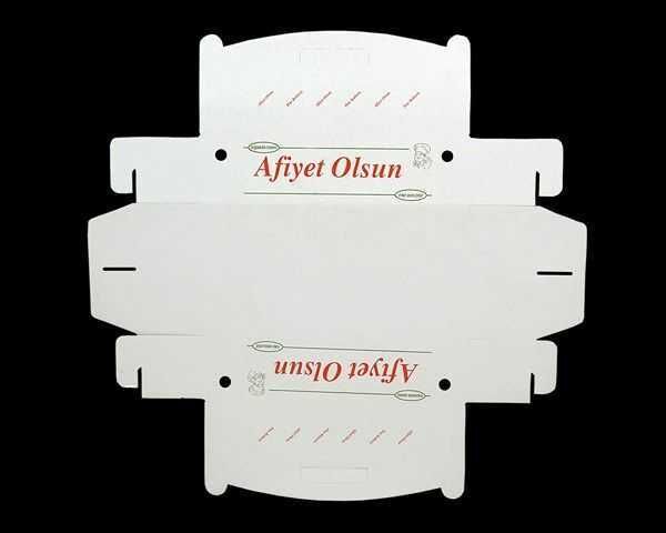 BEYAZ OLUKLU 40X12X10 CM KÜÇÜK BOY LAHMACUN KUTUSU 100 ADET