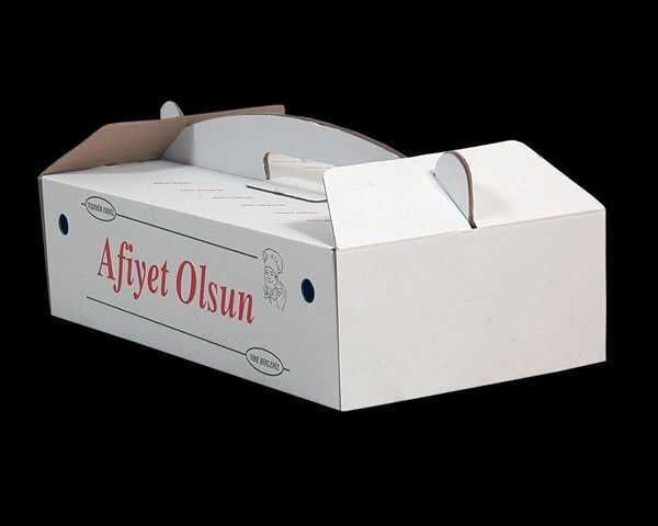 BEYAZ OLUKLU 40X20X10 CM BÜYÜK BOY LAHMACUN KUTUSU 100 ADET