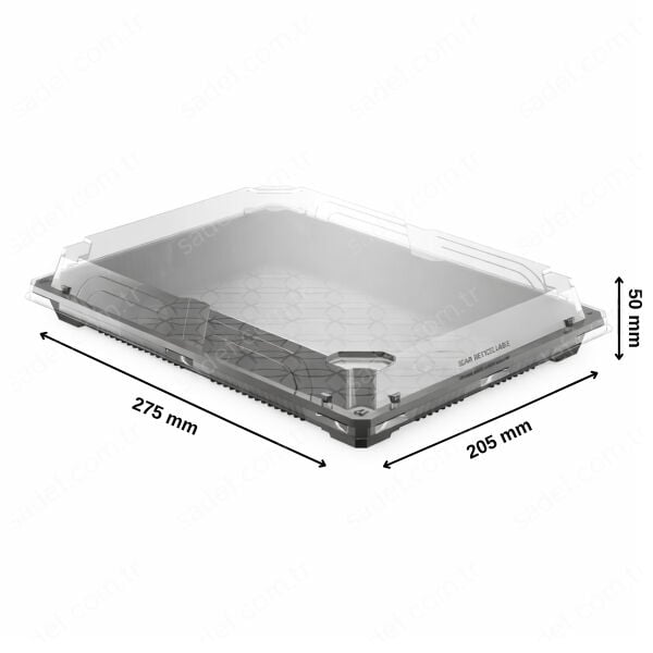 DİPACK SUŞİ ( XL 280X220 MM ) GÖVDE + KAPAK 68 GR 200 ADET