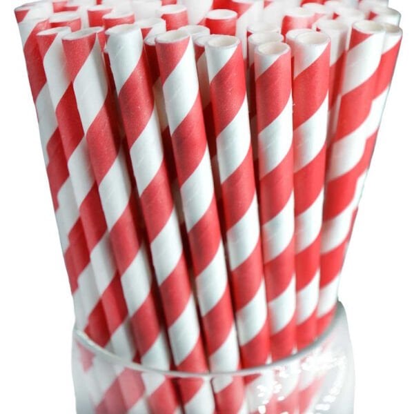 SARGILI KAĞIT PİPET 8 MMX240 MM 100 AD KIRMIZI-BEYAZ X 40 PAKET