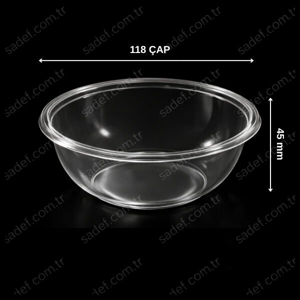 DİPACK Ø118X45 260 CC SUP KASE ŞEFFAF 9,5 GR 1000 ADET
