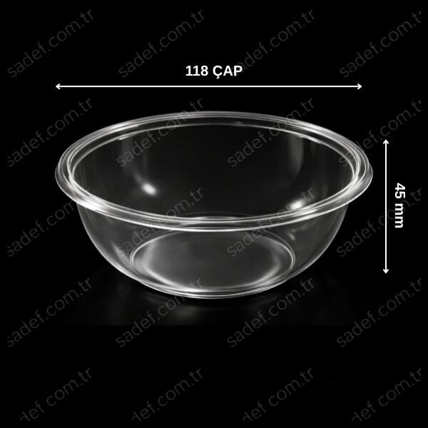DİPACK Ø118X45 260 CC SUP KASE ŞEFFAF 9,5 GR 1000 ADET