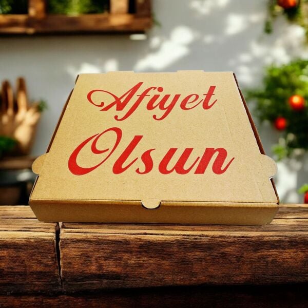 KRAFT OLUKLU 33X33X4 CM PİZZA KUTUSU 100 ADET