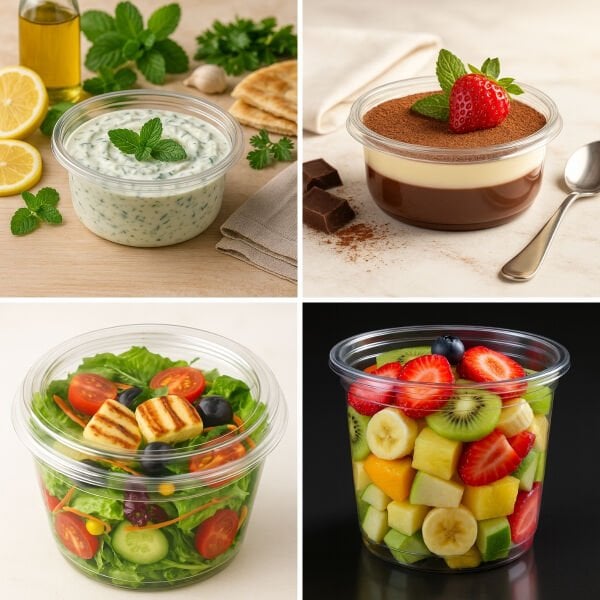 LM-12 12 OZ HUMUS PET KAP Ø117 LİMERA 14 GR ŞEFFAF 500 ADET