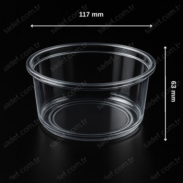 LM-12 12 OZ HUMUS PET KAP Ø117 LİMERA 14 GR ŞEFFAF 500 ADET